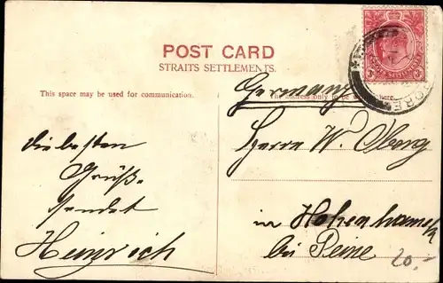 Ak Singapur, Tanglin Road, Rikscha, Rinderfuhrwerk