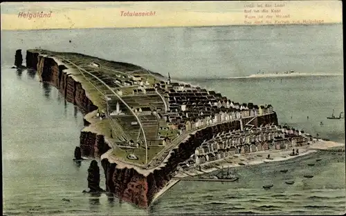 Ak Nordseeinsel Helgoland, Gesamtansicht