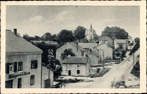 Ak Ittersdorf Wallerfangen im Saarland, Teilansicht, Straßenpartie, Metzgerei