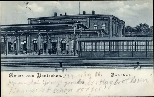 Ak Zbąszyń Bentschen Posen, Bahnhof, Gleisseite