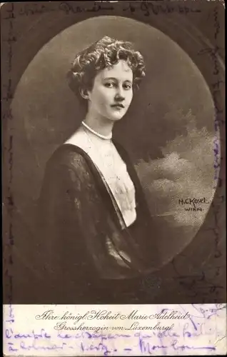 Künstler Ak Kosel, H. C., Großherzogin Marie Adelheid von Luxemburg