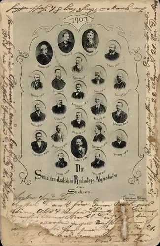 Ak Sozialdemokratische Reichstagsabgeordnete  von Sachsen 1903