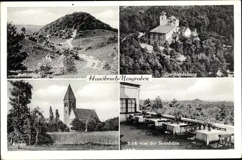 Ak Hamburg Harburg Hausbruch Neugraben, Falkenberg, Heideburg, Kirche, Blick von der Sennhütte