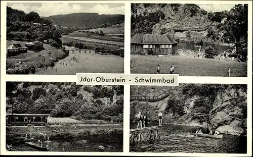 Ak Idar Oberstein an der Nahe, Schwimmbad