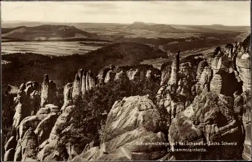 Ak Ostrau Bad Schandau in Sachsen, Schrammsteinkette