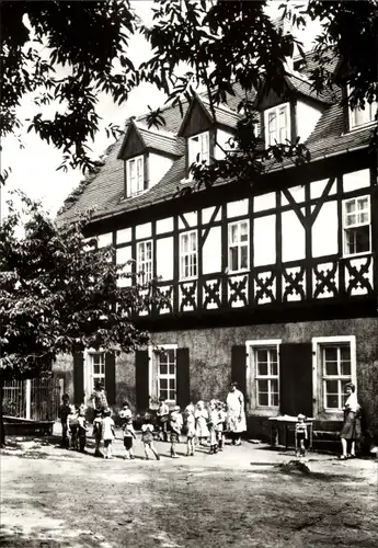 Ak Ronneburg in Thüringen, Evangelischer Kindergarten, unter Denkmalschutz