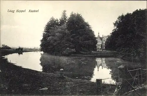 Ak Laag Keppel Gelderland, Kasteel, Wasserspiegelung