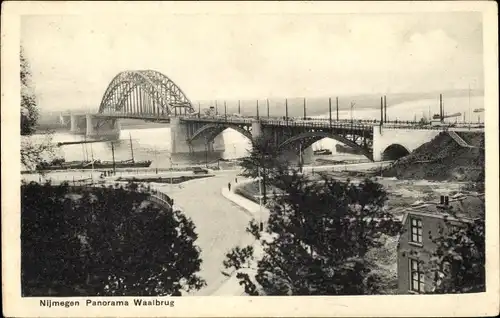 Ak Nijmegen Gelderland, Panorama Waalbrug