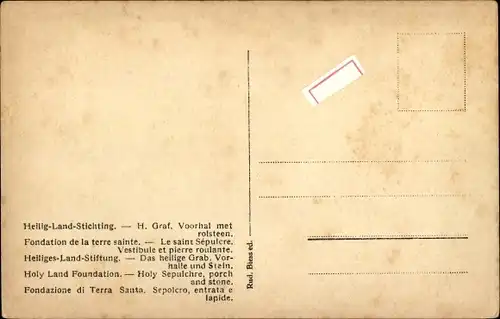 Ak Heilig-Land-Stichting, H. Graf. Voorhal met rolsteen, Ubi erat crucifixus, novum monumentum