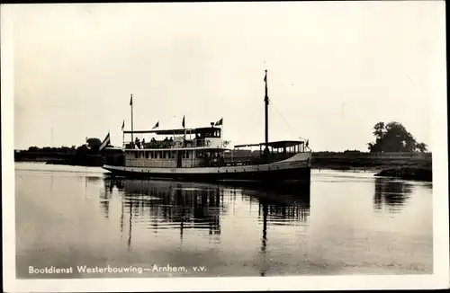 Ak Arnhem Gelderland Niederlande, Bootdienst Westerbouwing-Arnhem