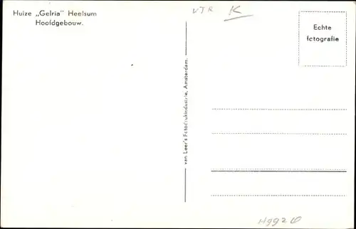 Ak Heelsum Gelderland Niederlande, Huize Gelria, Hoofdgebouw