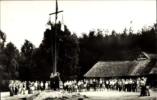 Ak Hoophuizen Hulshorst Gelderland, C.J.M.V. Kamp, Fahnenmast