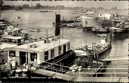 Ak Lobith Tolkamer Rijnwaarden Gelderland, Scheepvaart op de Rijn