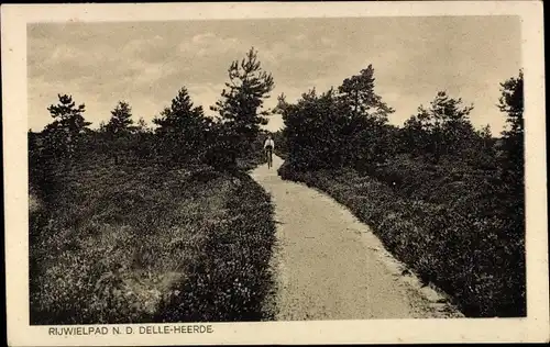 Ak Heerde Gelderland Niederlande, Rijwielpad n.d. Delle