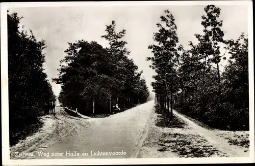 Ak Zelhem Gelderland Niederlande, Weg naar Halle en Lichtenvoorde