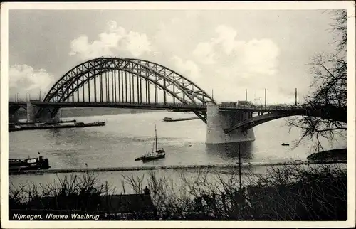 Ak Nijmegen Gelderland Niederlande, Nieuwe Waalbrug, Brücke