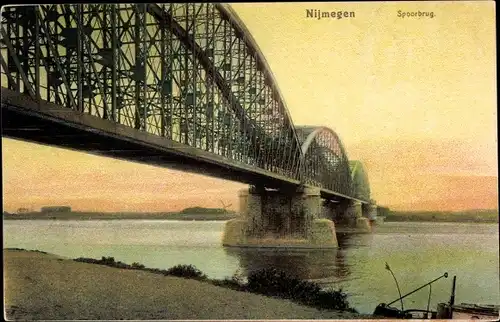 Ak Nijmegen Gelderland Niederlande, Spoorbrug