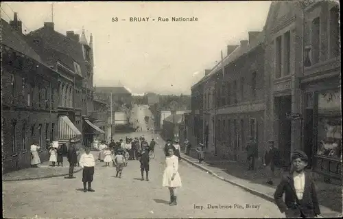 Ak Bruay Pas de Calais, Rue Nationale