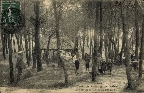 Ak Boulogne sur Mer Pas de Calais, Un Coin de la Vallée du Denacre