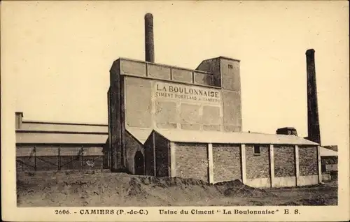 Ak Camiers Pas de Calais, Usine du Ciment La Boulonnaise