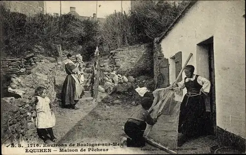 Ak Équihen Pas de Calais, Maison de Pecheur