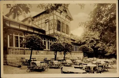 Ak Bad Frankenhausen am Kyffhäuser Thüringen, Waldschlößchen, Terrasse