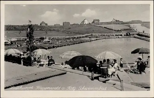 Ak Frauenwald Thüringer Wald, Schwimmbad, Ortschaft