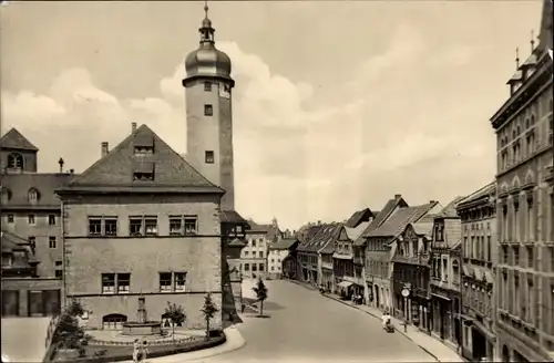 Ak Weida in Thüringen, Markt mit Rathaus