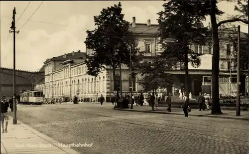 Ak Karl Marx Stadt Chemnitz in Sachsen, Hauptbahnhof