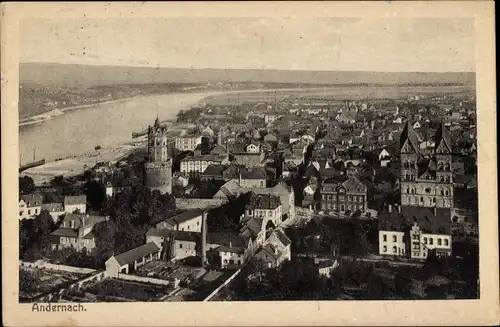 Ak Andernach am Rhein, Panorama vom Ort