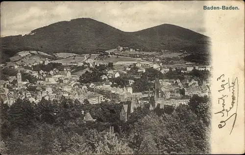 Ak Baden Baden am Schwarzwald, Panorama vom Ort