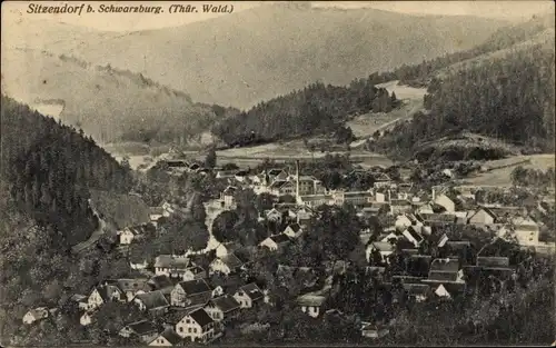 Ak Sitzendorf in Thüringen, Panorama vom Ort