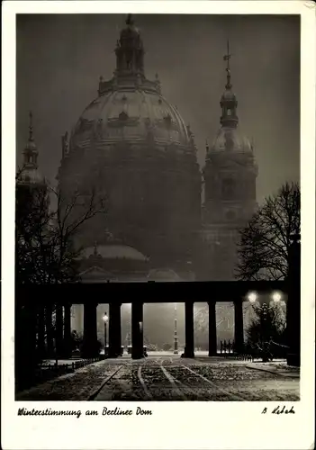 Ak Berlin, Berliner Dom, Winterstimmung