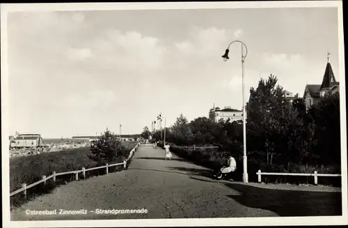 Ak Ostseebad Zinnowitz auf Usedom, Strandpromenade