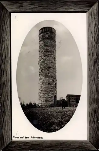 Passepartout Ak Suhl, Turm auf dem Adlersberg