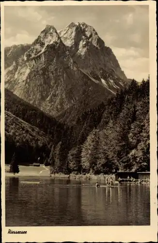 Ak Garmisch Partenkirchen in Oberbayern, Rießersee, Riesser See, Kl. u. Gr. Waxenstein