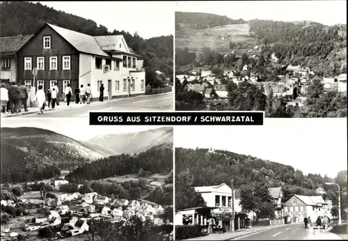 Ak Sitzendorf in Thüringen, Panorama, Teilortsansichten