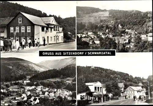 Ak Sitzendorf in Thüringen, Panorama, Teilortsansichten