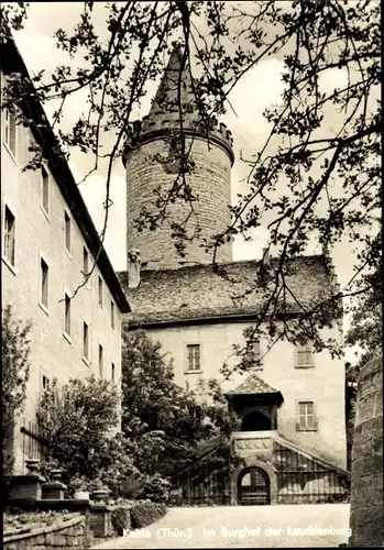 Ak Kahla in Thüringen, Leuchtenburg, Burghof