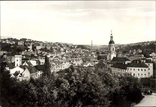 Ak Greiz im Vogtland, Unteres Schloss und Stadtkirche, Panorama