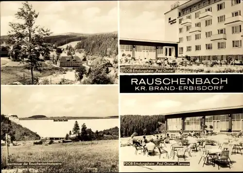 Ak Rauschenbach Neuhausen im Erzgebirge, Rauschenbachtalsperre, FDGB-Erholungsheim Paul Gruner