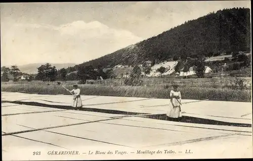 Ak Gérardmer Lothringen Vosges, Le Blanc des Vosges, Mouillage des Toiles