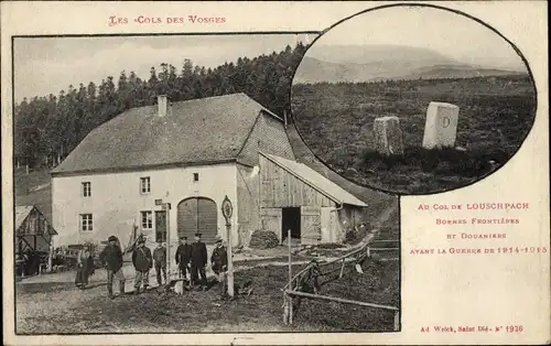 Ak Louschpach Vosges, Frontière franco allemande, Douaniers