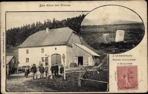 Ak Louschpach Vosges, Frontière franco allemande, Douaniers