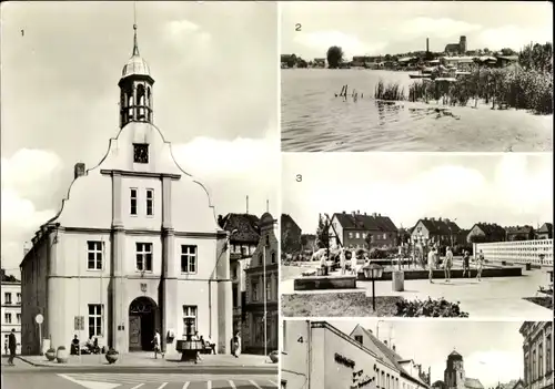 Ak Wolgast in Mecklenburg Vorpommern, Rathaus, An der Peene, Springbrunnen, Petrikirche, Hufelandstr