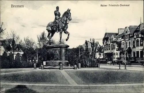 Ak Hansestadt Bremen, Kaiser Friedrich Denkmal