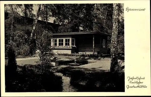 Ak Hannover in Niedersachsen, Jahresschau Deutscher Gartenkultur, Wochenendhaus in der Heide