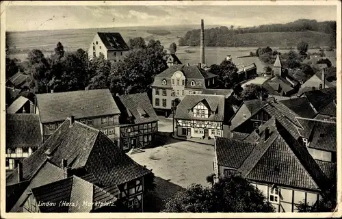 Ak Lindau am Harz, Marktplatz