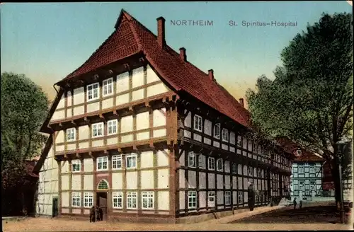 Ak Northeim in Niedersachsen, St. Spiritus Hospital, Totalansicht, Fassade