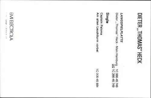 Ak Sänger Dieter Thomas Heck, Autogramm